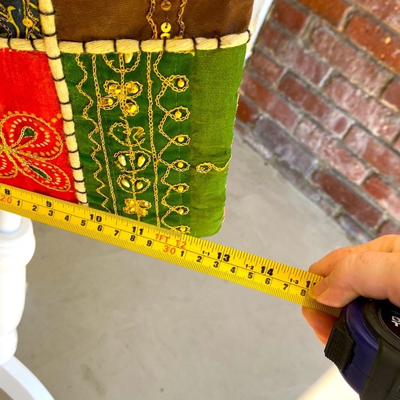 BOHEMIAN UNIQUE PATCHWORK HANDMADE UPCYCLED SHOULDER BAG TOTE ADVENTUROU… - Picture 12 of 13